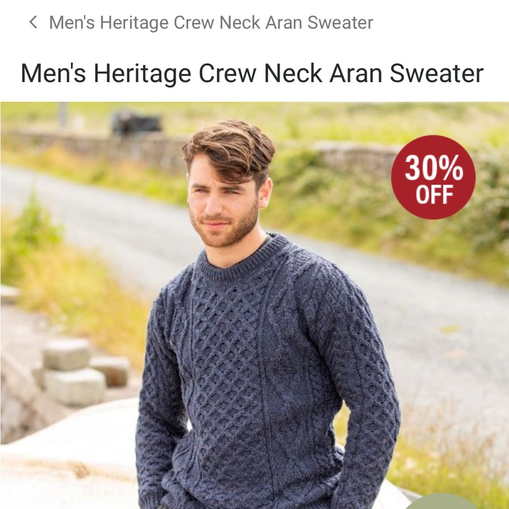 Men’s Aran Wool Sweater